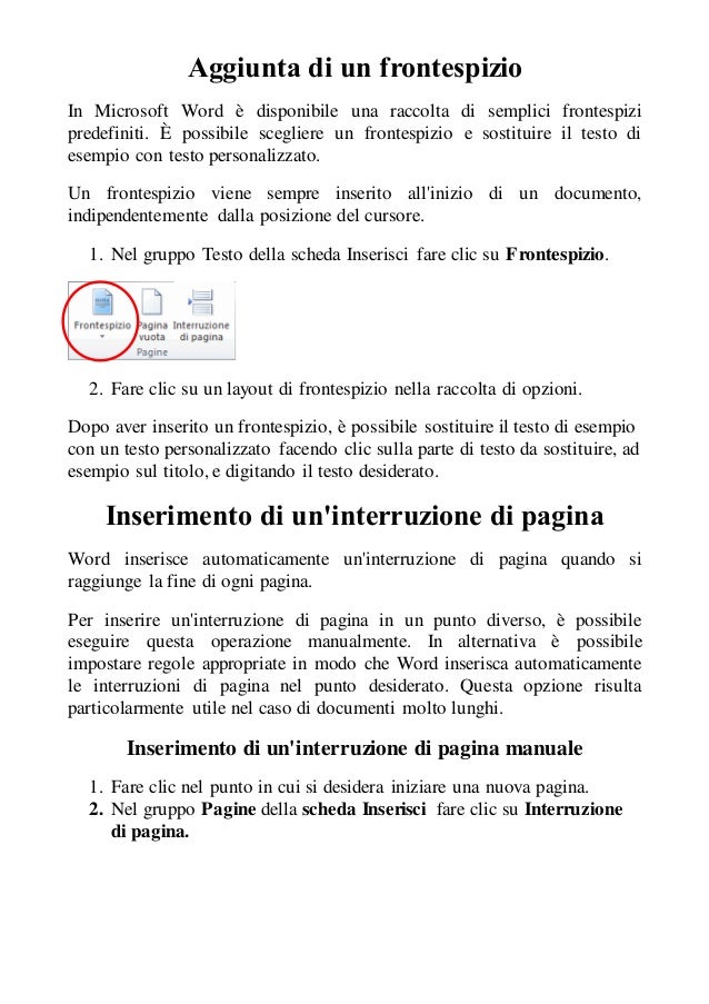 FRONTESPIZIO WORD SCARICARE